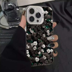 Đầy Đủ Màn Hình Màu Đỏ Tăng Hoa Thiết Kế TPU + PC Chống Sốc UV Sơn Ins Phong Cách Điện Thoại Di Động Trường Hợp Đối Với Iphone17/16/15/14/12/11 Pro <span class=keywords><strong>Max</strong></span> - Product Image 1