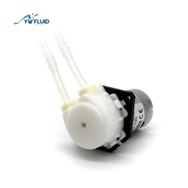 YW01 DC Brushed Motor OEM Liquid Dosing Micro Peristaltic Pump with 130ml/min Flow Rate 6V/12V/24V