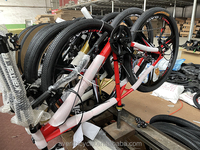 Vélo de Course Adulte Homme/Femme Super Rapide avec Freins à Disque et Pneus Pleins Rouge – Vélos à Vitesse Variable pour la Course sur Route