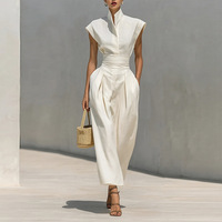 Robe longue élégante et décontractée pour femme, col montant, couleur unie, taille ajustée, idéale pour le quotidien et les trajets professionnels – Nouvelle collection 2026, personnalisable OEM