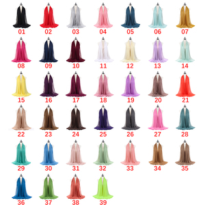 TXL257-Pañuelo de gasa para mujer, chales de estilo Hijab musulmán, 67 colores, para la cabeza, para primavera y verano - Product Image 4