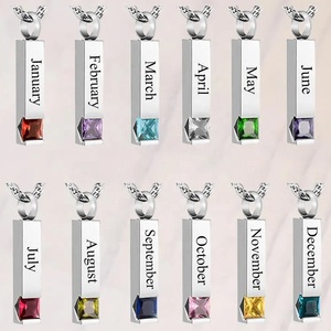 Kişiselleştirilmiş Külleri İçin Urn Kolyeler Paslanmaz Çelik Çubuk Kremasyon Kolyesi Anıtı Külleri Kristal Doğum Taşı Külleri İçin Kolye - Product Image 6