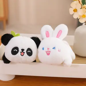 Yumuşak bunny hayvan oyuncaklar toptan peluş özel doldurulmuş hayvan tavşan panda dize çektirme bebek oyuncaklar çocuk çocuklar için
