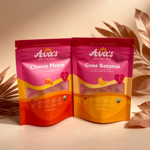 Custom Printed Dog Snack Stand Up Zipper Bags With Window For Pet Treats Packaging - Product Image 3