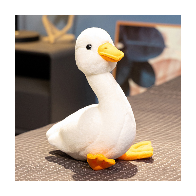 White Duck Plush Toys Lifelike Stuffed Animal Gifts
