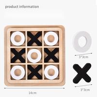 Jeu de Tic Tac Toe en bambou et bois personnalisé avec logo ECO 2024, portable, pour enfants et adultes, cadeau promotionnel