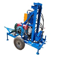 Foreuse hydraulique robuste sur roues, à moteur diesel, pour puits d'eau et forage de sondages, avec engrenage motorisé, pour l'exploitation minière et la construction