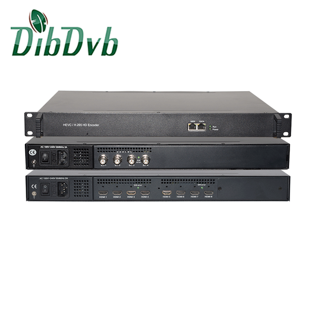 1RU Rackmount 4/8/12CH HD HEVC/H.265 & AVC/H.264 Video Encoder Real-Time 4K30fps SDI Encoder Web Management for IPTV Headend