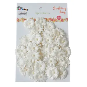 Kart yapımı toptan güzel Dut 48pk 25mm beyaz mini dekorasyon kağıdı çiçek