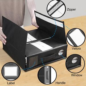 Set di lenzuola Oxford Organizer colore <span class=keywords><strong>nero</strong></span> 6 confezioni copripiumini e coperta Design pieghevole per lo spazio guardaroba - Product Image 4