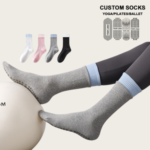 Chaussettes de compression sans couture à logo personnalisé pour la cheville, antidérapantes, pour le Pilates, le yoga, le trampoline, la barre et usage décontracté - Product Image 1