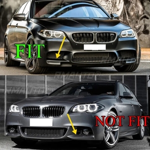 สำหรับ BMW F10 M5 ปี 2012-2016 ชุดแต่งสปอยเลอร์กันชนหน้า 4 ชิ้น แผ่นกั้นลิ้นกันชนหน้า สีดำเงา ลายคาร์บอนไฟเบอร์ - Product Image 6