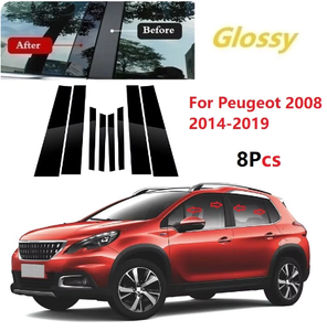 Autocollants de Pilier Décoratifs pour Vitres de Voiture Noir Brillant pour <span class=keywords><strong>Peugeot</strong></span> <span class=keywords><strong>2008</strong></span> 3008 4008 5008 14-2023, <span class=keywords><strong>Accessoires</strong></span> de Cache de Cadre de Porte - Product Image 3