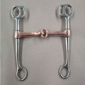 Bocado de Anillo Suelto de Alta Calidad, Plateado y Dorado, de Acero Inoxidable de Una Sola Articulación con 6 Mordedores Adicionales, Ideal para Montar a Caballo - Product Image 1