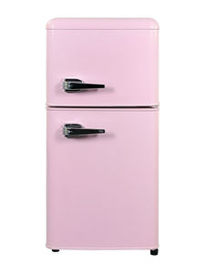 Réfrigérateur rétro <span class=keywords><strong>vintage</strong></span> 86L à montage sur le dessus Vente à chaud BCD-86R Congélateur à double <span class=keywords><strong>porte</strong></span> Réfrigérateur à deux portes pour dortoir - Product Image 5