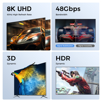 Cable trenzado de transmisión de video Ultra HD 8K UNIEAN, adaptador de video USB-C a UHD para conectar el teléfono móvil al televisor.