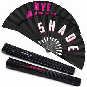 Abanico Plegable de Bambú Grande Personalizado 2025, Hecho a Mano, Duradero, Estilo Chino, Patrón Geométrico, Impresión Personalizada, Novedad - Product Image 2