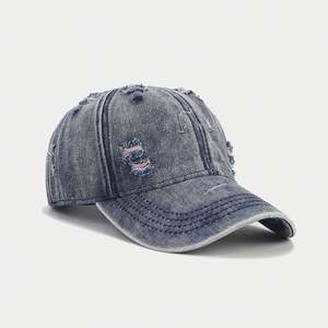 Mode Unique Direct Usine Bas quantité minimale de commande Haute Qualité Vintage Distressed Vintage Casquette de Baseball Plain Denim Casquette de Baseball - Product Image 6