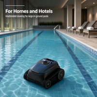 Pembersih Kolam Renang Robotik Tanpa Kabel, Dapat Memanjat Dinding, Tiga Mode Pembersihan, Tahan Air IPX8, Pengisian Cepat 2.5 Jam untuk Hotel