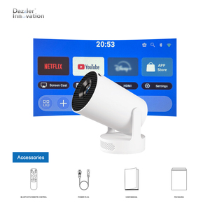 Dazzler hy300 Ultra <span class=keywords><strong>Mini</strong></span> chiếu 4K Ultra HD xách tay rạp hát tại nhà với Thông Minh Bluetooth Wifi cho trong nhà & Ngoài trời sử dụng - Product Image 1