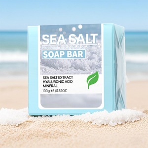 Jabón de Sal Marina en Barra, Jabón Sólido Hecho a Mano con Aceites Esenciales, 100g, para Limpieza Corporal y de Manos - Product Image 1