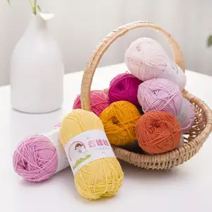 YarnCrafts Charming Soft Fiber Acrylic Crochet Blended Milk Knit Cotton Yarn For Hand Knitting