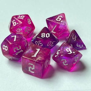 7 Uds nuevo juego de dados de <span class=keywords><strong>truco</strong></span> de fuente acrílica para D & D Camaleón de dos colores juego de riesgo números de varios lados para Dnd Game Running Group - Product Image 4