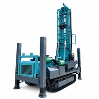 Foreuse de puits d'eau portable diesel 300B 350m, machine de forage sur chenilles 8T avec mât de 6,6m pour le forage de puits profonds