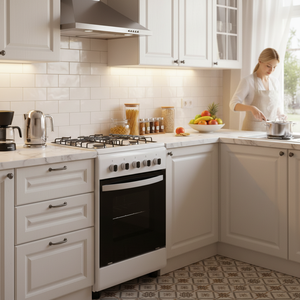 L500MM Freistehender Edelstahl 4-Brenner Gasherd mit Backofen Manuelle Zündung für Küche Outdoor & Haushalt - Product Image 4