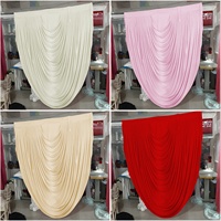 Rideau semi-circulaire ondulé pour toile de fond de mariage, accessoires de décoration, grand rideau de scène en polyester et terylène