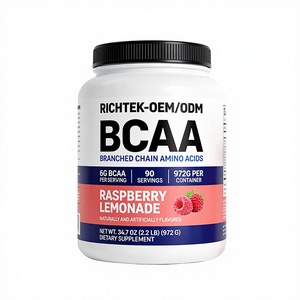 Richtek BCAA en Polvo 972g Sabor Limonada de Frambuesa 6g por Porción Suplemento de Nutrición Deportiva - Product Image 1