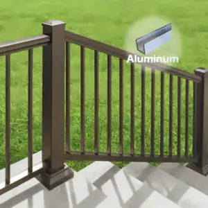 Corrimão de alumínio branco revestido em pó para varanda, corrimão de alumínio para jardim ao ar livre, design de cerca, lindo para telhado de varanda