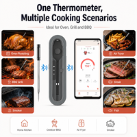 Termometer Daging Pintar Bluetooth Digital Nirkabel untuk BBQ dan Memasak dengan Kontrol Aplikasi untuk Dapur Luar Ruangan