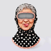 Masque de ski amusant avec imprimé grand-mère, cache-visage d'hiver, masque chaud intégral doublé polaire pour temps froid, cagoule à impression numérique