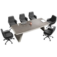 Table de conférence simple et moderne, épaissie, de grande taille, en forme de barre ; Table de réunion de bureau ; Table de formation ; Ensemble table et chaises pour salle de conférence