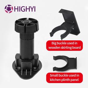 HIGHYI किचन प्लास्टिक फर्नीचर पैर ऑफिस डेस्क हेवी ड्यूटी लेवलिंग फीट ऊंचाई समायोज्य टेबल लेग ब्लैक कैबिनेट लेग - Product Image 3