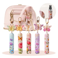 Botol Parfum Besi Model Kupu-kupu Motif Bunga Terbaru, Penjualan Terlaris, Gantungan Kunci, Isi Ulang 5ML, Botol Semprot Portabel untuk Perjalanan