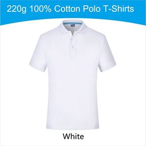 Chemises décontractées en maille à manches courtes pour hommes, grandes tailles, en mélange de coton respirant 220g, écologiques, avec impression et broderie de logo - Product Image 4