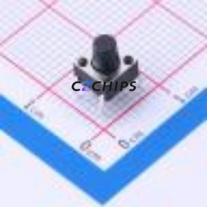 TS667CJ 250gf 009 Tactile Switch Through hole-4P,6x6mm Switch Single Pole Single Throw Round Button 2.5N Through Hole - Product Image 1