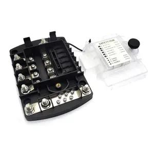 High-Amp 10 Circuits Safety Hub Fuse Block AMI MIDI ATO ATC Fuses With Fuse puller For Battery Management Circuit Protection