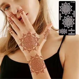 Plantilla de <span class=keywords><strong>tatuaje</strong></span> de Henna de <span class=keywords><strong>Palma</strong></span> hueca diseño árabe plantillas de Henna malla de micro-red reutilizable natural - Product Image 1