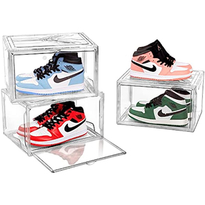 Foldable Thickened Transparent PP Plastic Eco-Friendly 5L Capacity Stackable Rectangle Shoe <b>Storage</b> <b>Drawer</b> Case Shoe <b>Boxes</b> Model - Product Image 1