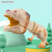 Jouet promotionnel en plastique Lion Design, personnalisable avec votre logo, lanceur télescopique amusant pour animaux sauvages, pistolet de tir pour enfants unisexe