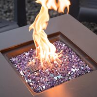 Pierres de verre trempé réfléchissantes violettes à haute brillance de 1/2 pouce pour foyer extérieur, table de brasero, aménagement paysager, en vrac