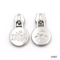 Tirador de Cremallera Redondo de Metal de Diseño Superior con Logotipo Grabado, Etiqueta de Aleación de Zinc para Herrajes de Bolsos y Accesorios de Ropa