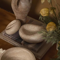 Stonekocc 100% pierre naturelle nid d'oiseau décoration de la maison français Wabi-Sabi plateau bijoux articles divers stockage Art géométrique ornement
