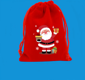 Pochette à cordon pour emballage cadeau de Noël, en stock, texte personnalisé, sac cadeau - Product Image 4