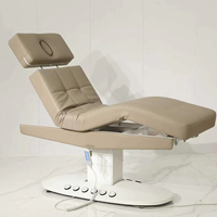 Fauteuil de pédicure électrique de luxe avec spa pour les pieds, lumière ambiante LED, table de massage inclinable en cuir PU, 4 moteurs, éponge haute densité, beauté