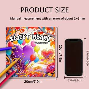 Carnet de coloriage de luxe personnalisé pour adultes, reliure parfaite, service <span class=keywords><strong>d</strong></span>'impression de livres sur mesure, motifs de cœurs, <span class=keywords><strong>livre</strong></span> de coloriage - Product Image 6