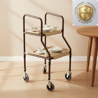 Chariot d'aide à la mobilité, aide à la marche avec 2 plateaux amovibles, chariot de cuisine et de service en acier pour personnes âgées et handicapées